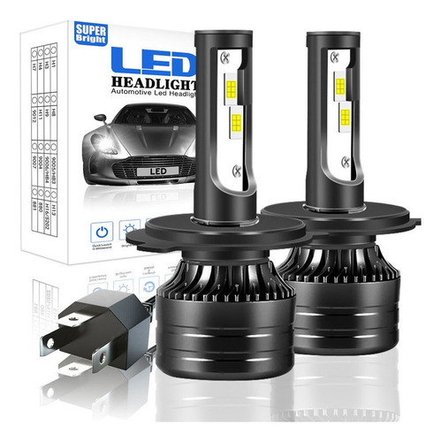 Kit De Faros Led H4 De 28000 Lm Para Luces Altas Y Bajas Par