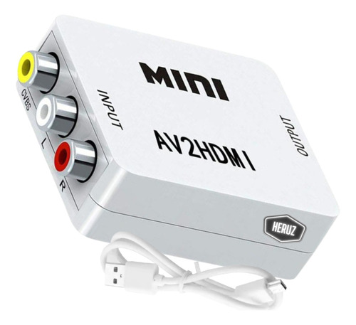 Mini Adaptador Conversor D Rca Av P/ Video Tv Monitor Hdmi
