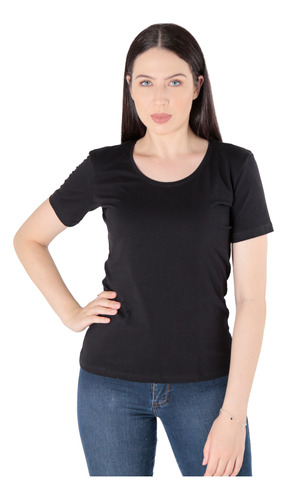 Camiseta Algodão Egípcio Feminina Premium Slim Lisa Básica