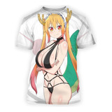 Camiseta De Manga Corta Con Estampado 3d Sexy Lolita