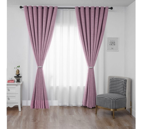 Visillos Unicolor Blackout Cortina 2 Paño 140x230cm