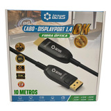 Cabo Displayport 1.4 Fibra Ótica 10 Metros 8k 60hz Ultra Hd