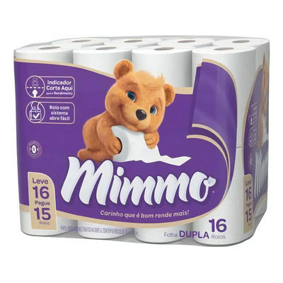 Papel Higiênico Folha Dupla 30m Leve 16 Pague 15 Mimmo | MercadoLivre