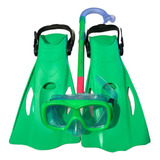 Kit Buceo Niños Antiparra + Snorkel + Patas De Rana Bestway 