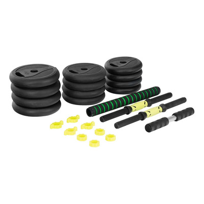 Set Mancuernas Altera 20 Kg Barra Recta Pesas Para Ejercicio Color Amarillo | Meses sin interés