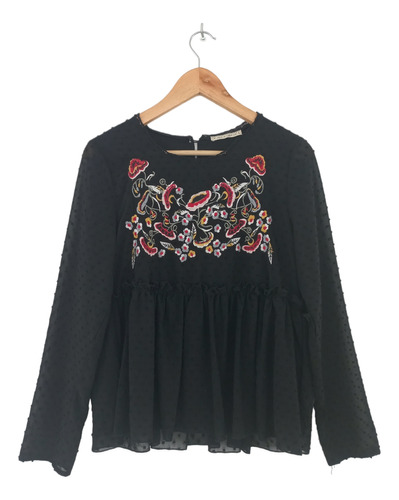 Blusa Bordada De Pies A Cabeza Talle M/l