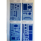 Set De 24 Stencil Decorativo 10x18 Pinceles Y Artistica