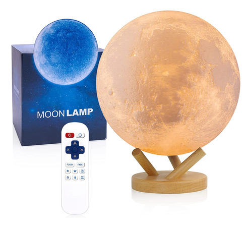 Lámpara De Luna Control Deslizante 18 Colores 5.95 Cm