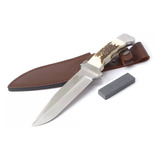 Cuchillo De Caza Mossy Oak 15 Cm Acero Inox Funda Piel