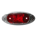 Luz Oval Mini Roja 6 Leds Cuarto/estrobo Bisel Cromado