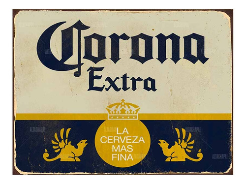 Cartel Chapa Rústica Cerveza Corona
