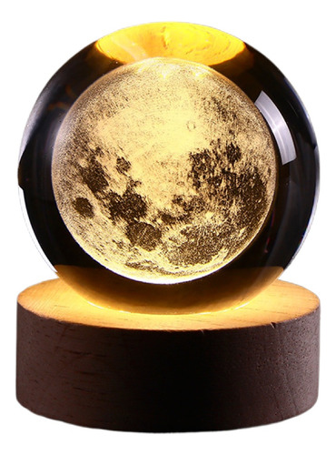 Lámpara De Cristal Con Luz Nocturna 3d Esfera Del Planeta