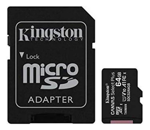 Tarjeta Microsd Kingston Canvas Select Plus 64 Gb A 100 Mb/s