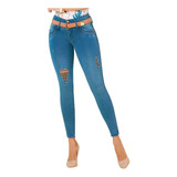 Jeans Colombiano Control Abdomen 1368 Celeste Bartolomeo