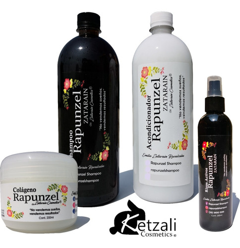 Shampoo, Acondicionador, Rizos Y Colágeno Rapunzel Zatarain.