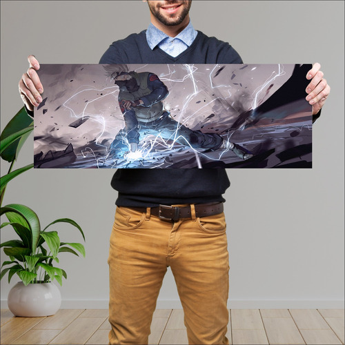 Cuadro Grande 30x80 Cm Horizontal Naruto Chidori Kakashi