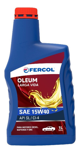 Aceite Fercol Oleum Mineral Larga Vida 15w-40 1lt
