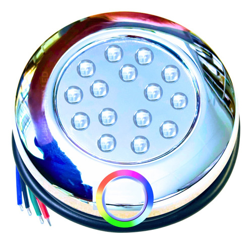 Refletor Led Piscinas Lagos 15w 12v Ip68 Rgb 1/2 Metal Inox