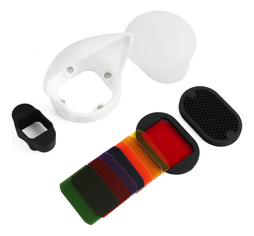 Kit De Difusores De Flash Reflector Rejilla Grid Color Gel