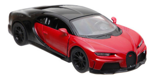 Coche Bugatti Chiron Supersport 1:38 Miniature Iron Collection, Color Negro/rojo