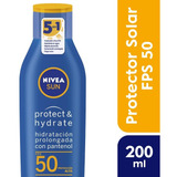 Nivea Sun Protect & Hydrate Protector Solar Fps 50 En Crema De 200 Ml