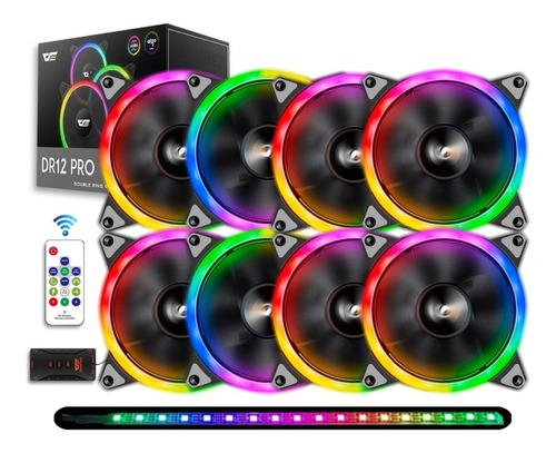 Cooler Aigo Dr12 Pro Rgb D/face 8 Fans +controladora+ir+fita