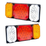 Juego Faros Led Traseros Rectangular Ambar Rojo Blanco 24v