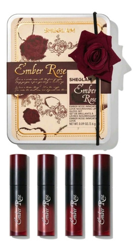 Sheglsm Set Brillo De Labios Glossy Ember Rose Acabado Brillante Color Multicolor