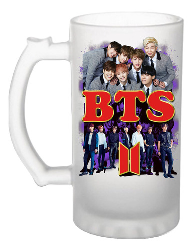 Tarro Cervecero Satinado 16oz Bts K-pop Banda  A Elegir