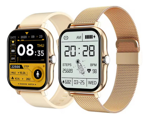 Relogio Digital Feminino Smart Watch Gold Luxo + 4 Pulseiras