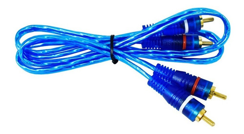 Cable Rca 2 Pulgadas Macho Oro Azul 6 Metros 