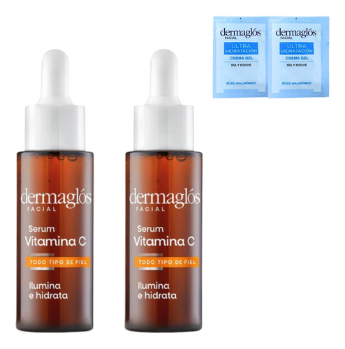 Pack X2 Dermaglós Serum Vitamina C Facial 25 Ml