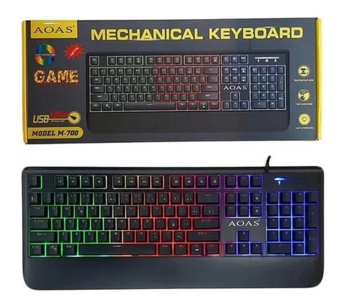 Teclado Gamer Con Luces Led Mecanico M-700 Retroiluminado