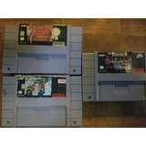 Lote De 3 Juegos Para Super Nintendo Snes Originales E