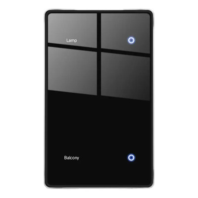 Interruptor Zigbee Zemismart Painel Táctil Preto 2 Vias | Frete grátis