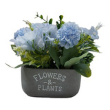 Plantas Artificiales Decorativas Macetero Ceram Flores 19cm