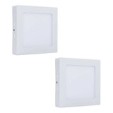 Pack 2 Plafon Foco Led Sobrepuesto Cuadrado 18w