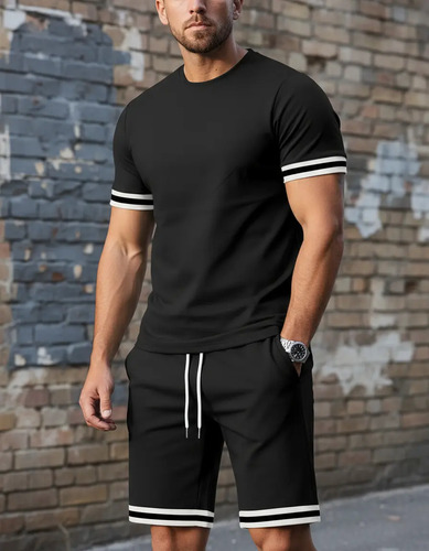 Conjunto Pantalones Para Hombre Cómodo Cortos Cuello Redondo | MercadoLibre