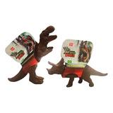Kit Dinossauro Tiranossauro T-rex E Triceratops Em Vinil  