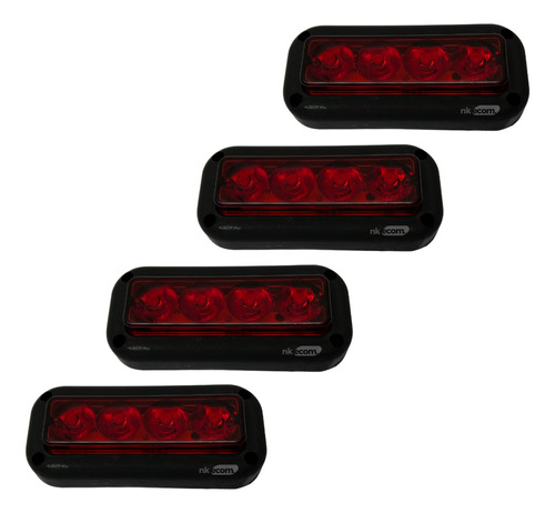 Kit Strobo Automotivo Vermelho 12v Viaturas Ambulância 4unid