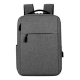 Mochila Notebook Semi Impermeável Fone De Ouvido E Usb Slim Cor Cinza