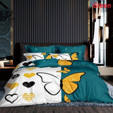 Capa De Edredom 2,60 X 2,40 Duvet Estampada Luxo Com Portas