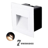 7 Balizador De Embutir Led Quadrado 3w Externo 3000k Zan08