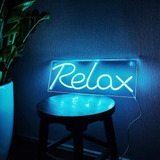 Britrio Led Relax Letrero De Neón Luz Azul Hielo Habitación 