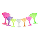 Desechables: 20 Copas Martini Colores Plástico -eventos