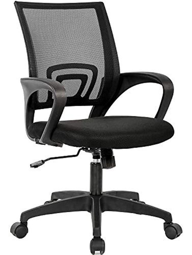 Silla De Oficina En Casa Silla De Escritorio Ergonómica Sill Color Black Material Del Tapizado Bestoffice