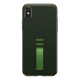 Funda Para iPhone XS X Baseus Sujetador De Dedo Desmontable Nergro/verde -