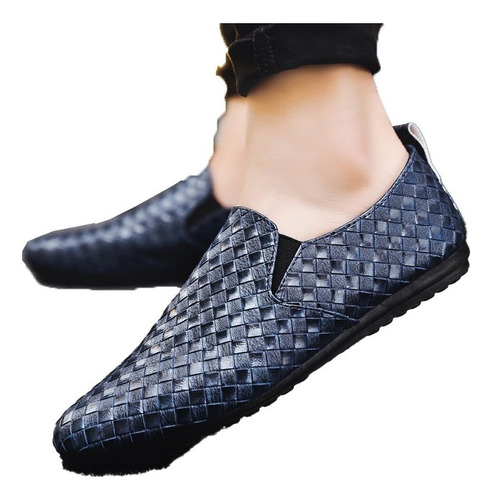 Zapatos Mocasin Casuales De Cuero Brillante Para Hombre