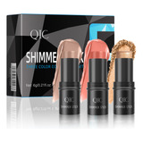 Blusher Em Pó De Alto Brilho Repair Stick, Conjunto De 3 Peç