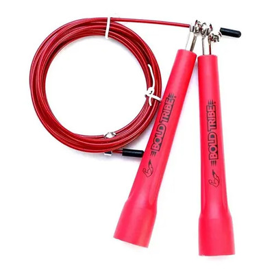 Cuerda Para Saltar Crossfit Alta Velocidad Box 5 Bonos Bolsa Y Video Tutoriales 3 Mts Speed Rope Profesional Bold Tribe Color Rojo | Meses sin interés